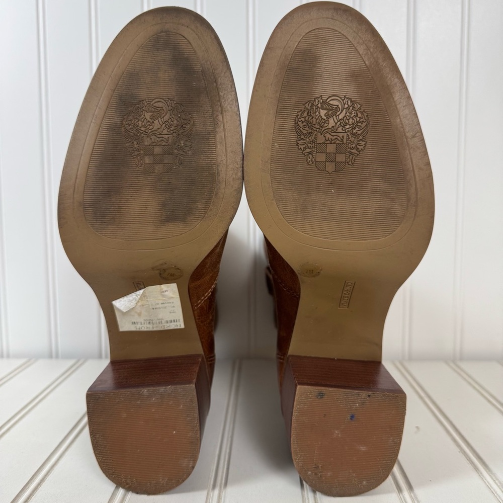 Vince Camuto Zeldina Ankle Bootie Women’s Sz. 7M Caramel Leather‎ Distressed - Picture 10 of 14